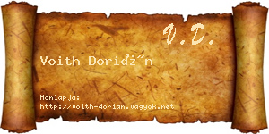 Voith Dorián névjegykártya